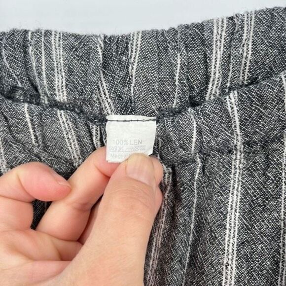 Women’s Flax LagenLook Barrel crop Pants Small Oversized Pull On Elastic Waist - Picture 5 of 11